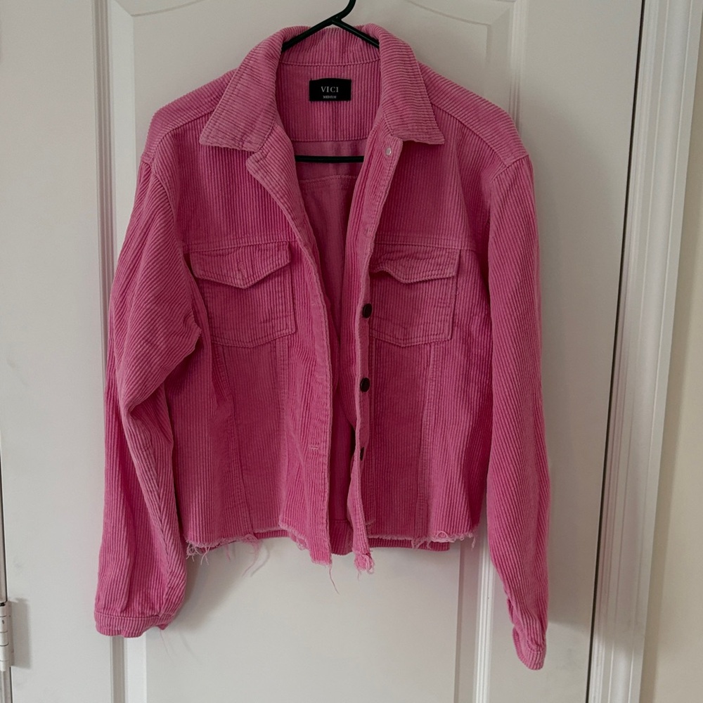 Vici Vibrant Pink Corduroy Jacket
